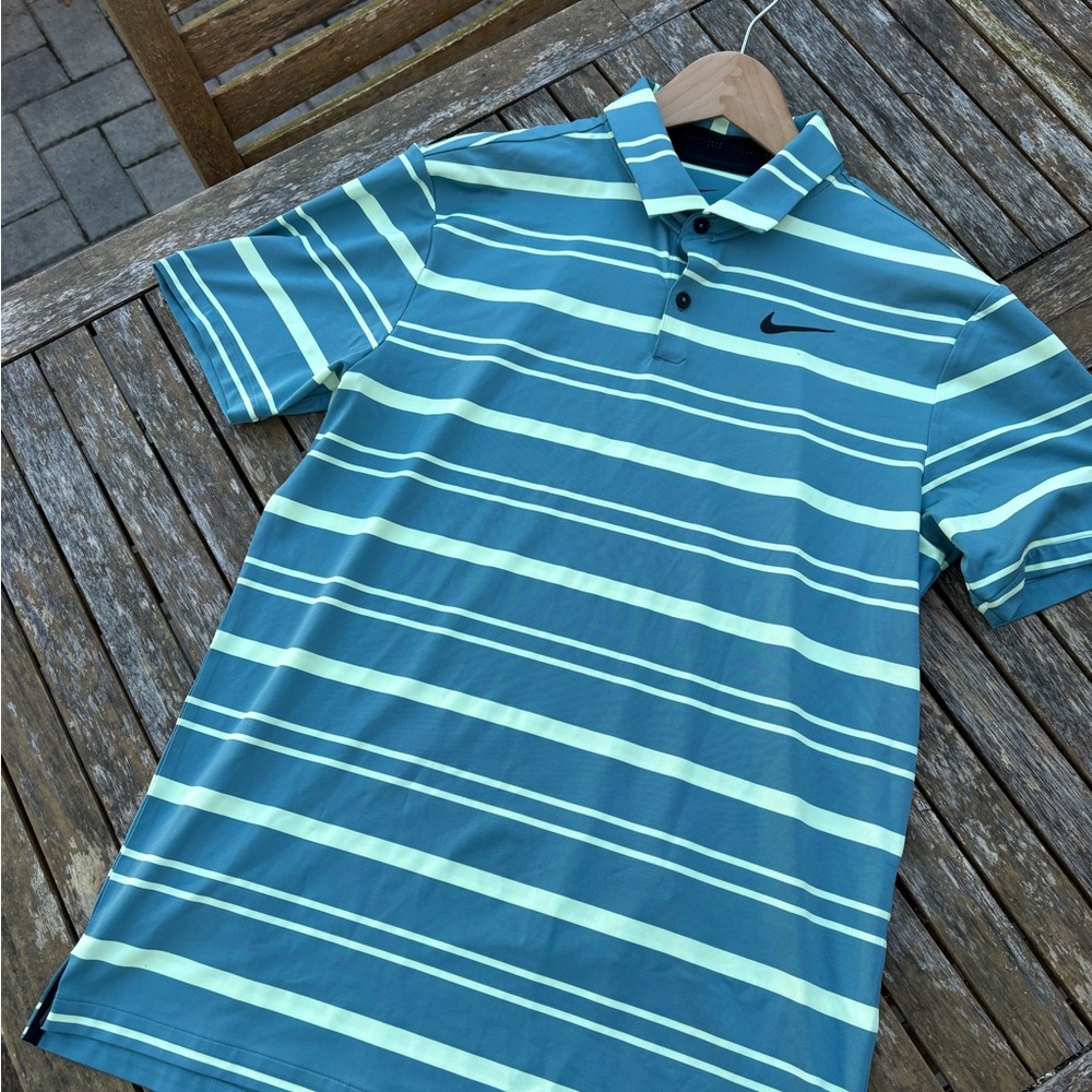 Nike Men's Dri-Fit Golf Shirt - Blue/Mint - Small